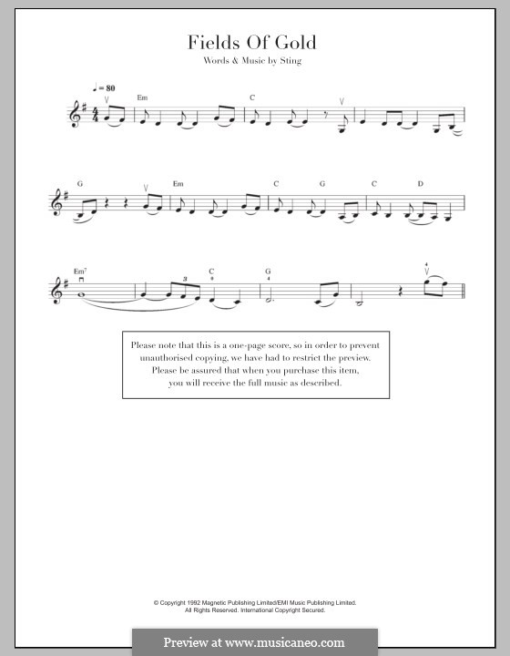 Fields of Gold: For violin by Sting