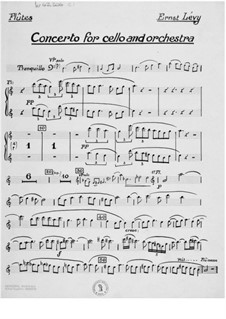 Concerto for Cello and Orchestra: Parts by Ernst Levy