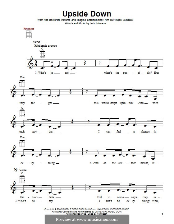Upside Down by J. Johnson - sheet music on MusicaNeo