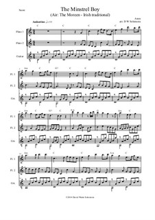 The Minstrel Boy (The Moreen): For two flutes and guitar by folklore