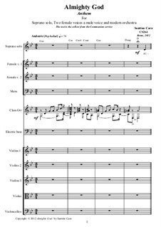 Almighty God - for Soprano, vocals and orchestra, CS264: Almighty God - for Soprano, vocals and orchestra by Santino Cara