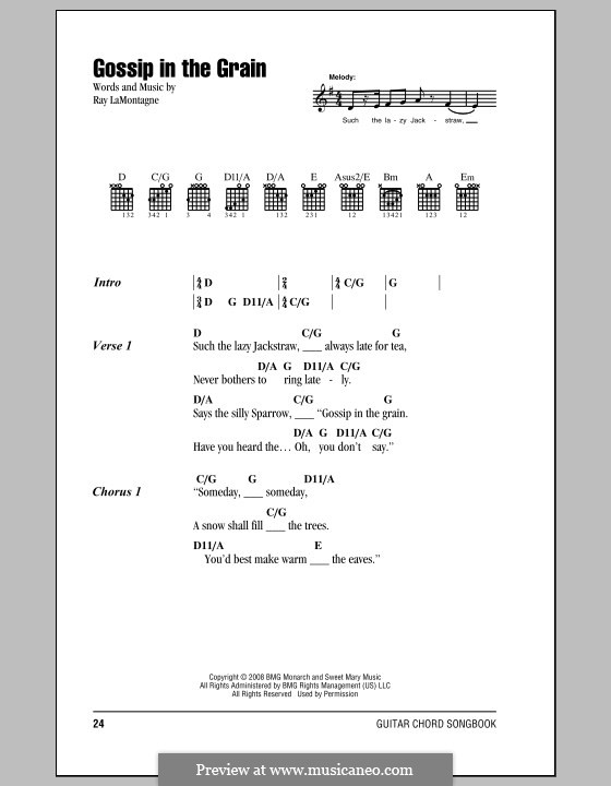 Gossip in the Grain: Lyrics and chords by Ray LaMontagne