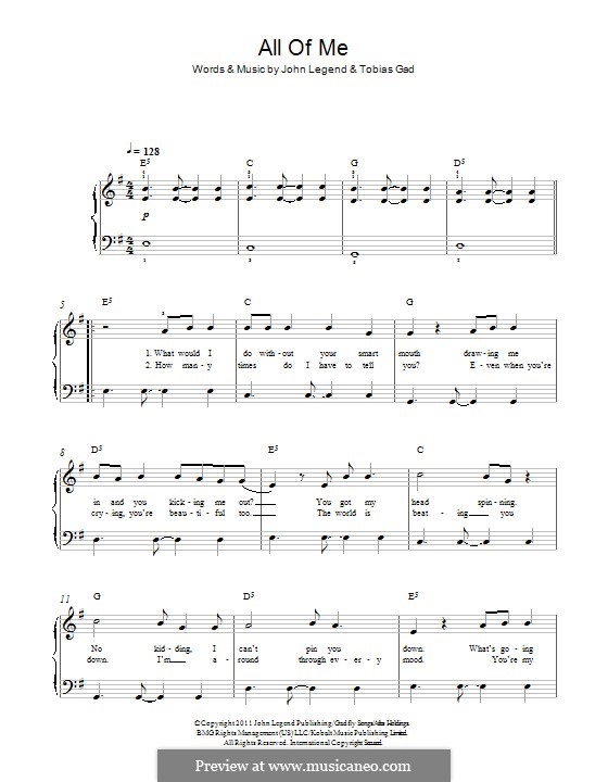 All of Me: For piano by John Stephens, Tobias Gad