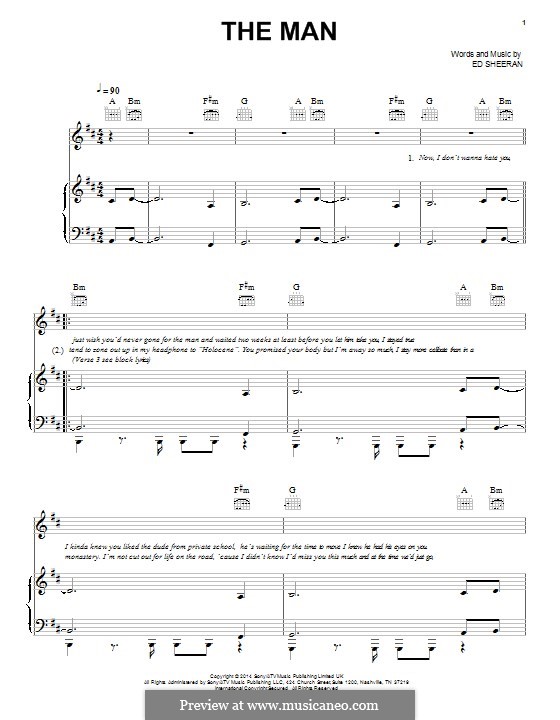 The Man: For voice and piano (or guitar) by Ed Sheeran