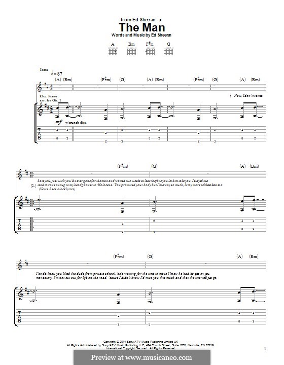 The Man: For guitar with tab by Ed Sheeran