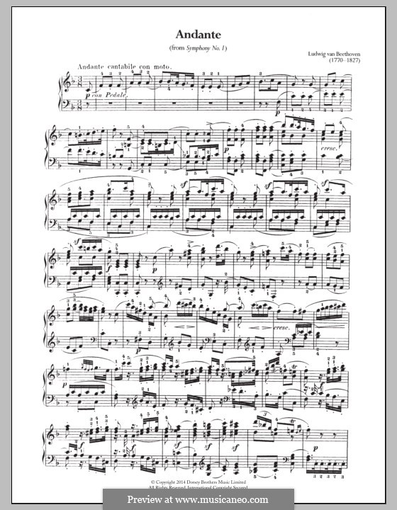 Fragments: Movement II (fragment), for piano by Ludwig van Beethoven