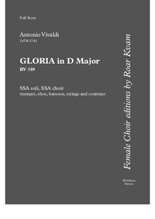 Gloria, RV 589: Full score, parts by Antonio Vivaldi