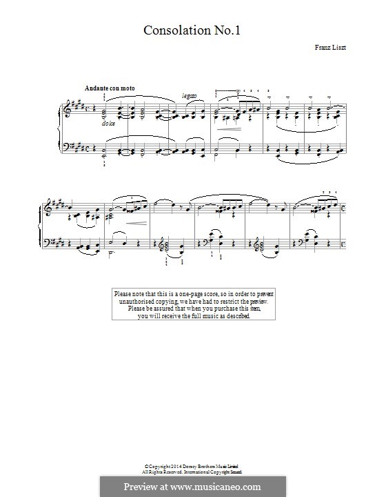 Consolations, S.172: No.1 in E Major by Franz Liszt