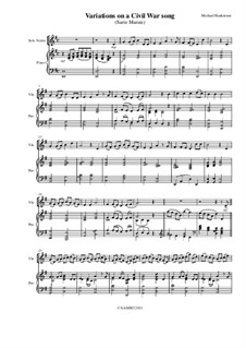 variations on an old civil war song sarie marais by unknown works civil war songs sheet music