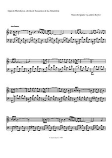 Spanish Melody (on chords of Recuerdos de La Alhambra): Spanish Melody (on chords of Recuerdos de La Alhambra) by Francisco Tárrega, Andrei Krylov