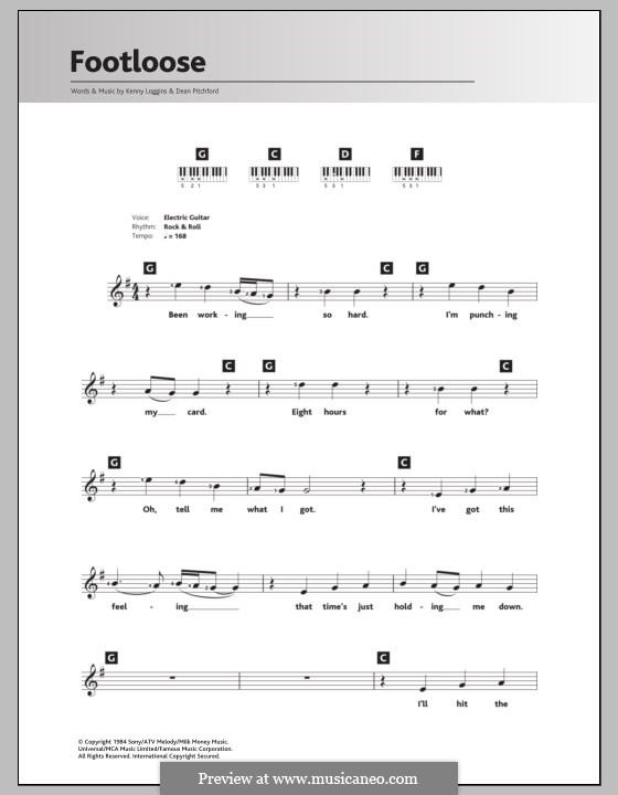 Footloose: For keyboard by Kenny Loggins