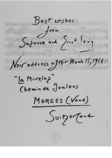 Pièce pour le nouvel an (1966) 'Bon-an de Montcherand (Vaud)': Pièce pour le nouvel an (1966) 'Bon-an de Montcherand (Vaud)' by Ernst Levy