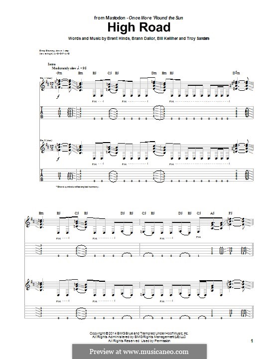 High Road (Mastodon): For guitar with tab by Brann Dailor, Troy Sanders, Brent Hinds
