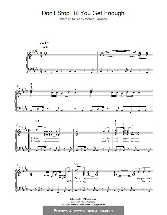 Don't Stop Till You Get Enough: For piano by Michael Jackson