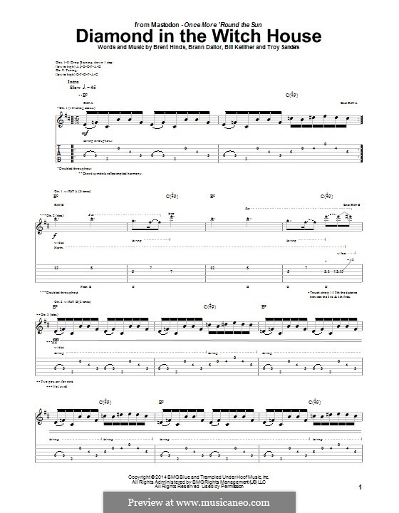 Diamond in the Witch House (Mastodon): For guitar with tab by Brann Dailor, Troy Sanders, Brent Hinds, Bill Kelliher