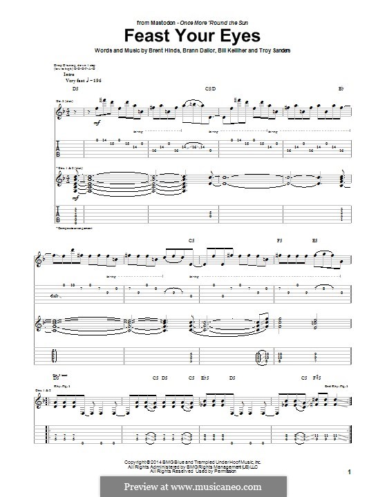 Feast Your Eyes (Mastodon): For guitar with tab by Brann Dailor, Troy Sanders, Brent Hinds, Bill Kelliher