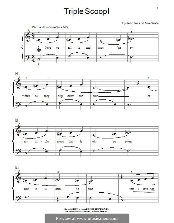Triple Scoop! by J. Watts, M. Watts sheet music on MusicaNeo