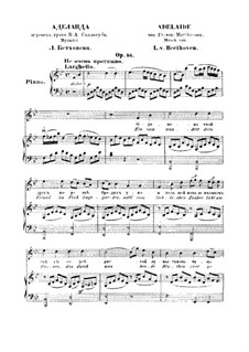 Adelaide, Op.46: For voice and piano (Russian and german texts) by Ludwig van Beethoven