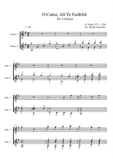 Instrumental version: For two guitars by John Francis Wade