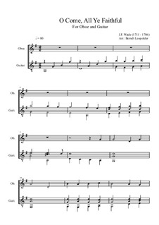 Instrumental version: For oboe and guitar by John Francis Wade