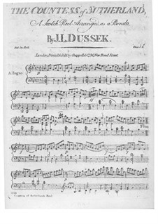 The Countess of Sutherland: For piano by Jan Ladislav Dussek