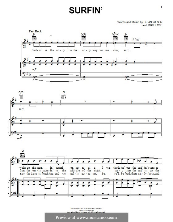 Surfin' Safari (The Beach Boys): For voice and piano (or guitar) by Brian Wilson, Mike Love