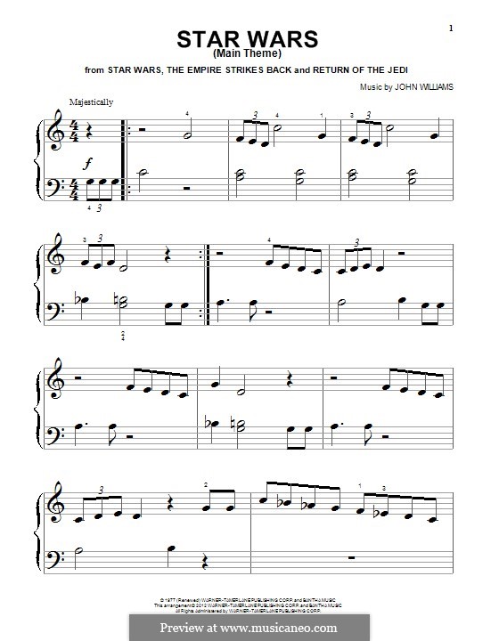 Star Wars Main Theme by J. Williams - sheet music on MusicaNeo