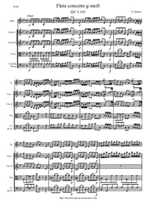 Concerto for Flute and Orchestra No.132, QV 5:193: Score and all parts by Johann Joachim Quantz