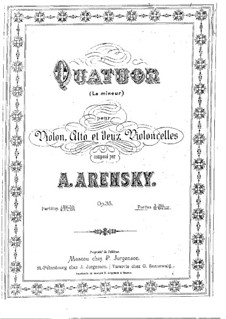 String Quartet No.2 in A Minor, Op.35: Violin part by Anton Arensky