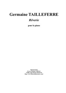 Rêverie for piano: Rêverie for piano by Germaine Tailleferre