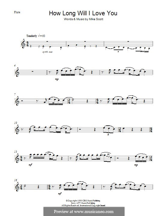 How Long Will I Love You: For flute by Mike Scott