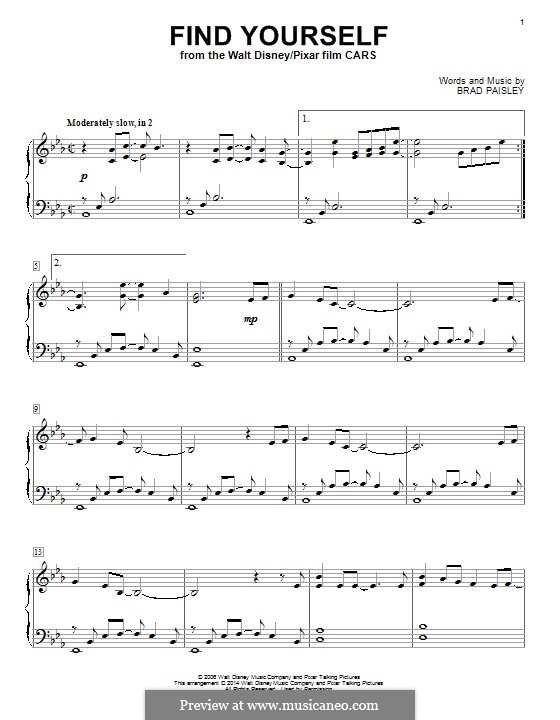 Find Yourself: For piano by Brad Paisley