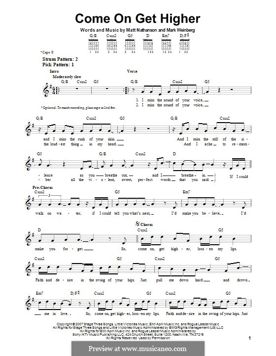 Come On Get Higher: For guitar with tab by Mark Weinberg