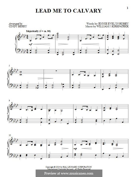 Lead Me to Calvary: For piano by William (James) Kirkpatrick