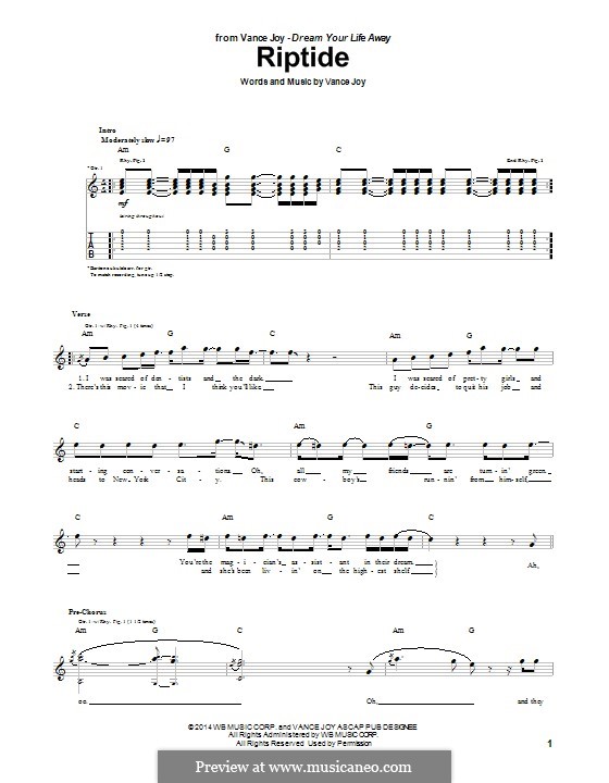 Riptide: For guitar with tab by Vance Joy