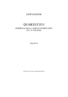 String Quartet No. 1 Inspired by Tolstoy’s 'Kreutzer Sonata', JW 7/8: Violin II part by Leoš Janáček