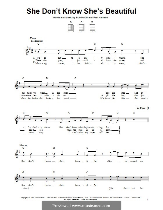 She Don't Know She's Beautiful (Sammy Kershaw) by B. McDill, P