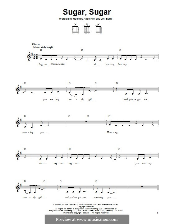 Sugar, Sugar (The Archies): For guitar with tab by Andy Kim, Jeff Barry.