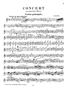 Violin Concerto in the Hungarian Style, Op.11: Violin part by Joseph Joachim