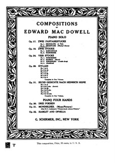 Two Fantastic Pieces , Op.17: Piece No.2 by Edward MacDowell