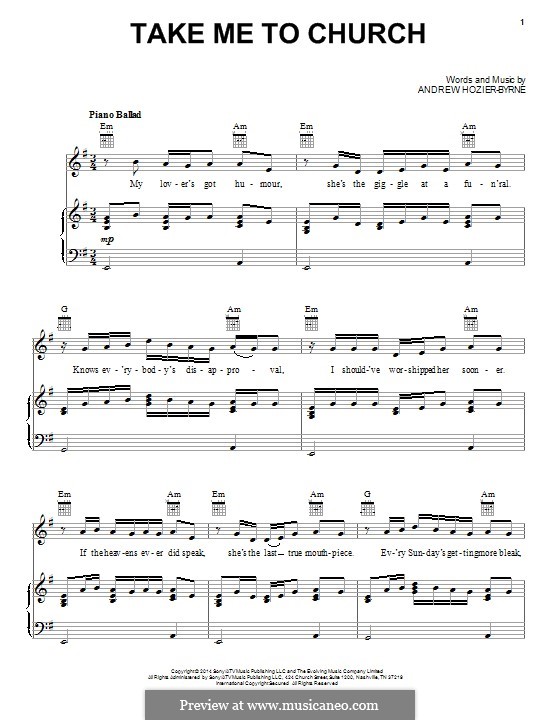 Take Me To Church (Hozier) by A. Hozier-Byrne - sheet music on MusicaNeo.