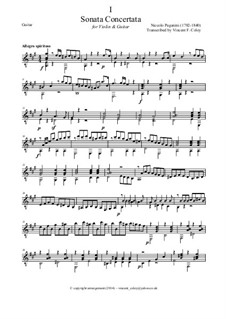 Concert Sonata for Guitar and Violin: Separate parts, MS 2 by Niccolò Paganini