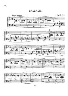 Pieces for Piano, Op.15: No.3 Ballade in F Major by Alexander Mackenzie