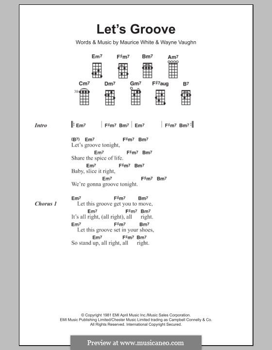 Let's Groove (Earth, Wind & Fire): For ukulele by Maurice White, Wayne Vaughn