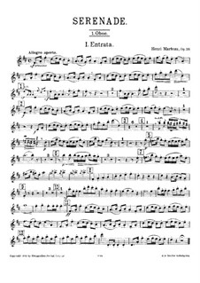 Serenade for Winds, Op.20: Oboe I part by Henri Marteau