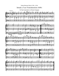 Intrada a 5 aus 'Venuskränzlein' (Orgel-Transkription): Intrada a 5 aus 'Venuskränzlein' (Orgel-Transkription) by Johann Hermann Schein