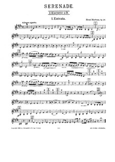 Serenade for Winds, Op.20: Clarinet II part by Henri Marteau