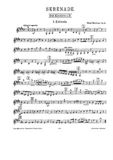 Serenade for Winds, Op.20: Bass clarinet part by Henri Marteau