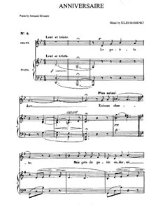 Anniversaire: Piano-vocal score by Jules Massenet