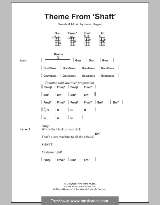 Theme from Shaft: For ukulele by Isaac Hayes